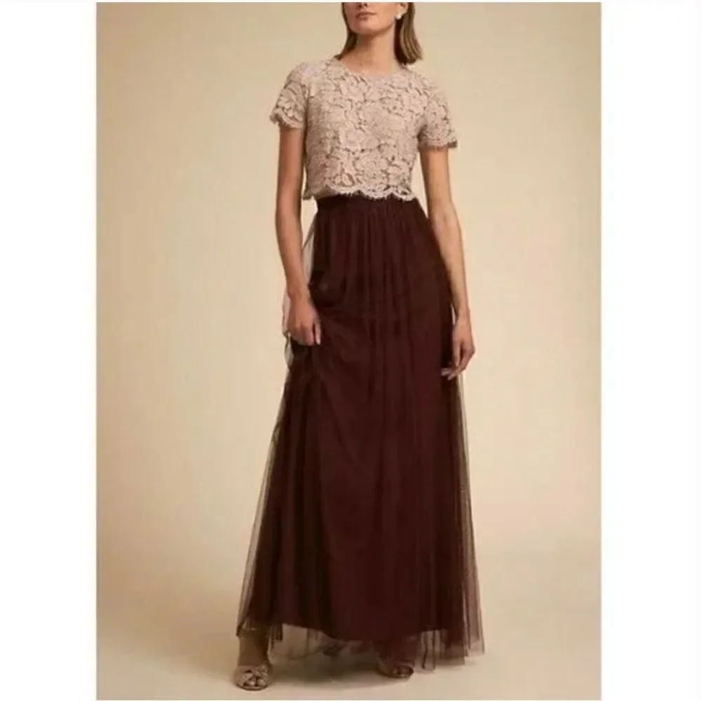 Jenny Yo - Tulle Skirt Burgundy Wine Maxi Length
Bridesmaid Formal